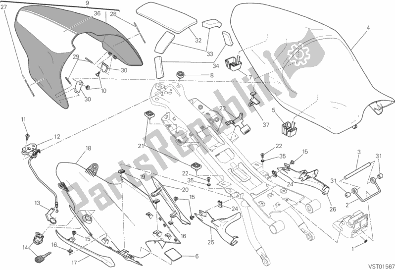 Toutes les pièces pour le Siège du Ducati Monster 1200 S Stripes USA 2016